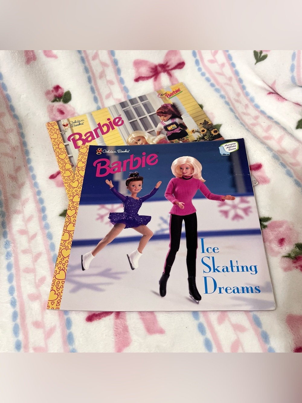 2 Barbie Golden Books Ice Skating Dreams and Let’s Share